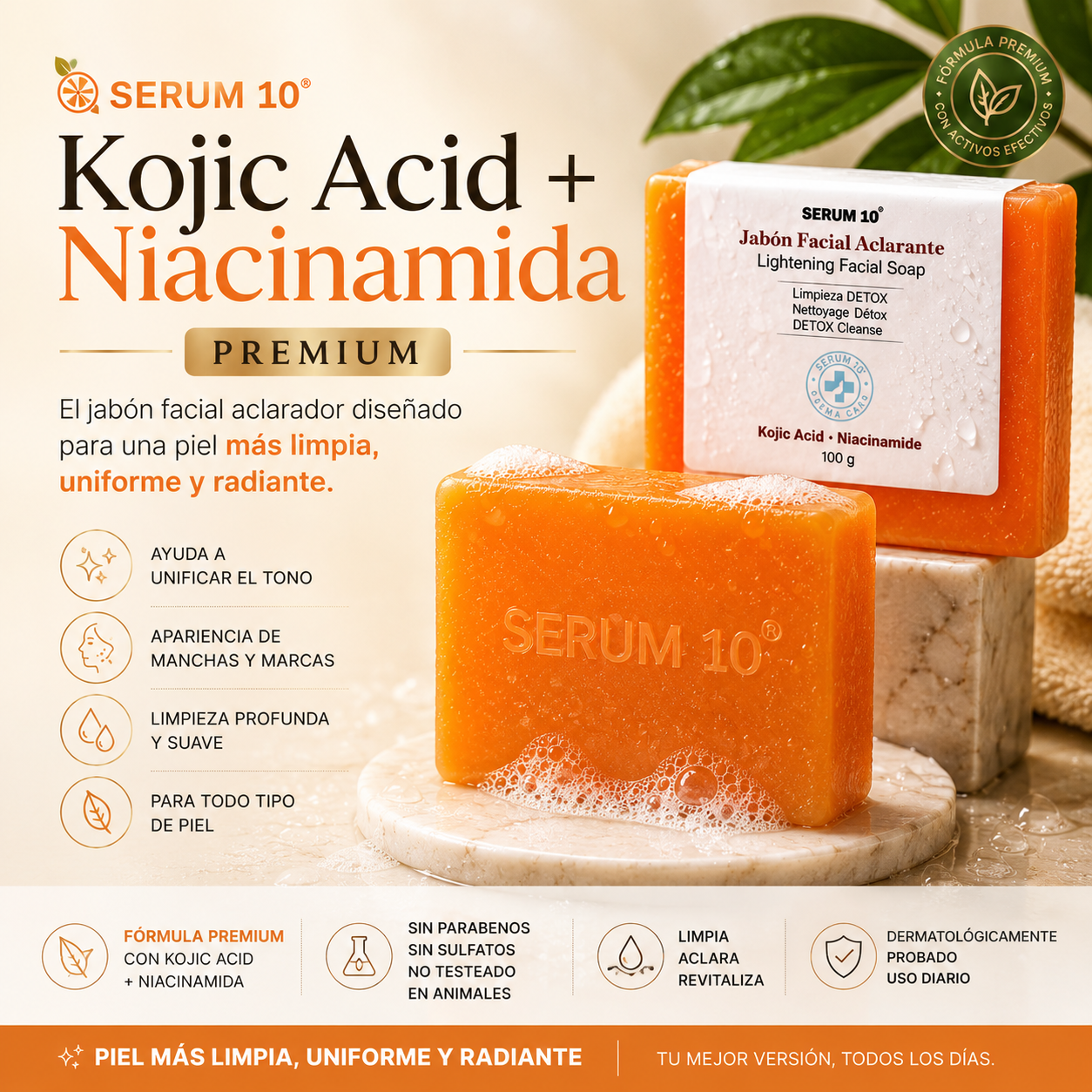 🍊 Kojic Acid + Niacinamida Serum 10 Premium