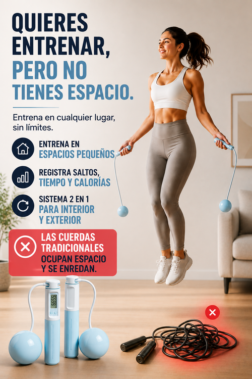 Cuerda Inteligente inalámbrica 2 en 1 con contador digital